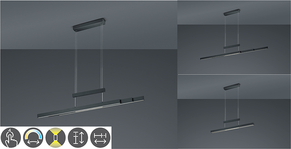 LED-Pendelleuchte Trajan II - Aluminium - 3-flammig