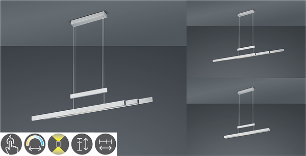 LED-Pendelleuchte Trajan I - Aluminium - 3-flammig