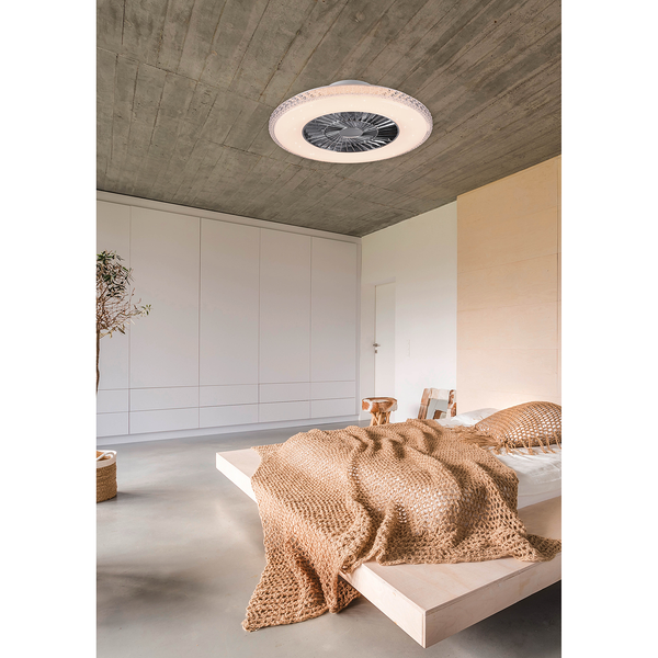 LED-Deckenventilator Harstad - Aluminium - 1-flammig