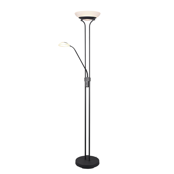 LED-Stehleuchte Orson - Glas / Aluminium - 2-flammig - Schwarz