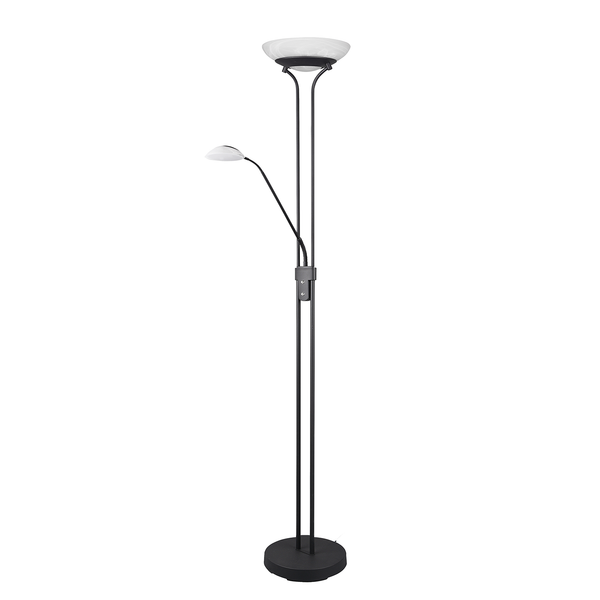 LED-Stehleuchte Orson - Glas / Aluminium - 2-flammig - Schwarz