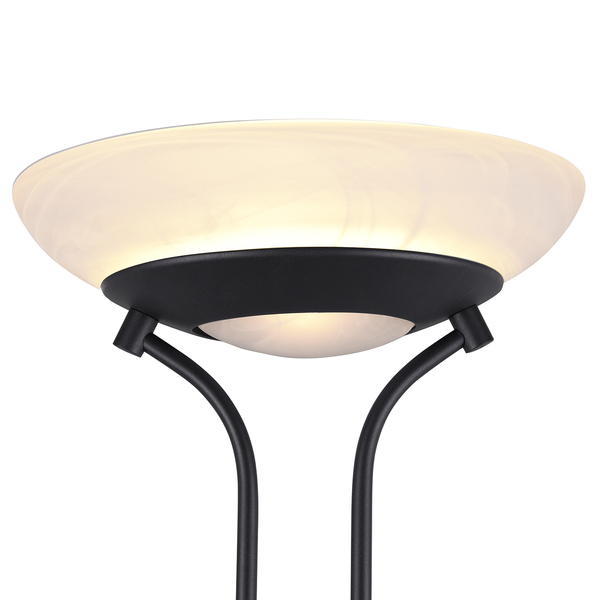 LED-Stehleuchte Orson - Glas / Aluminium - 2-flammig - Schwarz