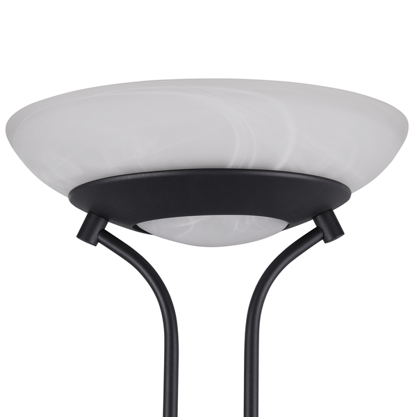 LED-Stehleuchte Orson - Glas / Aluminium - 2-flammig - Schwarz