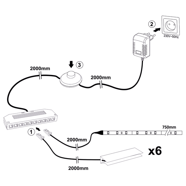 LED-Beleuchtung Talence V - Kunststoff - 75 x 1 x 1 cm