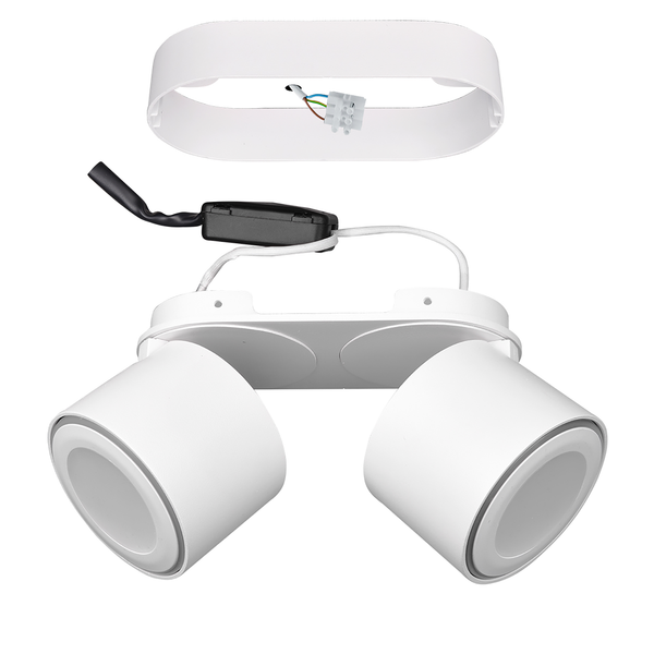 LED-Deckenleuchte Taurus - Polyethylen / Aluminium - Weiß - Flammenanzahl: 2