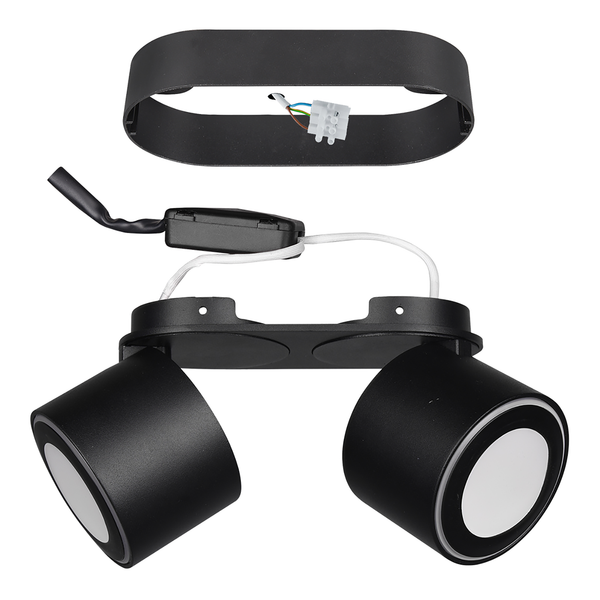 LED-Deckenleuchte Taurus - Polyethylen / Aluminium - Schwarz - Flammenanzahl: 2