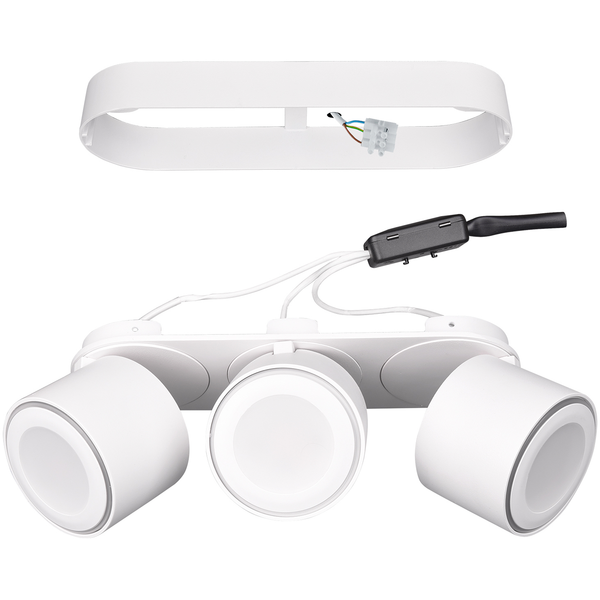 LED-Deckenleuchte Taurus - Polyethylen / Aluminium - Weiß - Flammenanzahl: 3