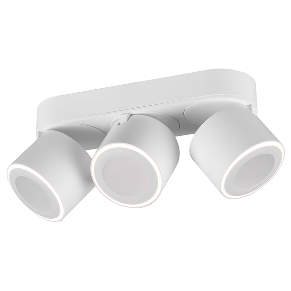 LED-Deckenleuchte Taurus - Polyethylen / Aluminium - Weiß - Flammenanzahl: 3