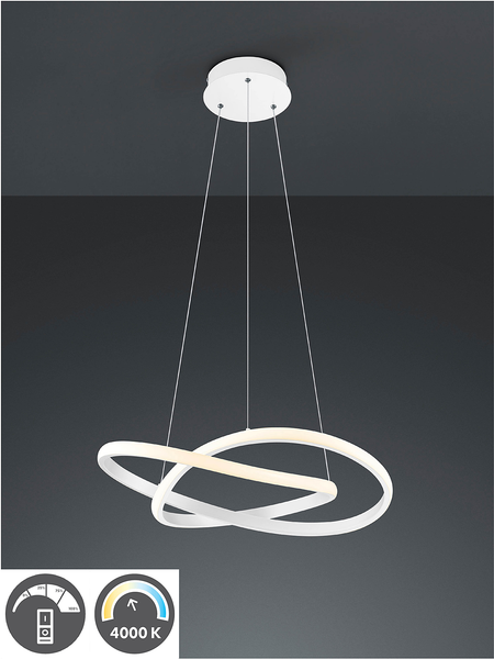 LED-Pendelleuchte Course - Polyethylen / Aluminium - 1-flammig - Weiß