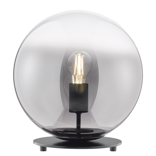 Tischleuchte Mirror - Rauchglas / Eisen - 1-flammig - Durchmesser: 30 cm