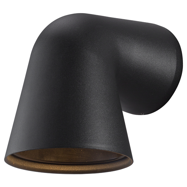 Wandleuchte Front Single - Aluminium - 1-flammig - Schwarz