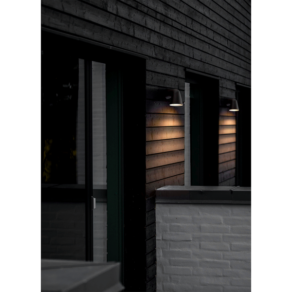 Wandleuchte Front Single - Aluminium - 1-flammig - Schwarz
