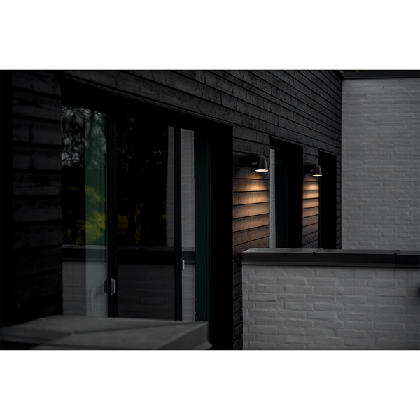 Wandleuchte Front Single - Aluminium - 1-flammig - Schwarz