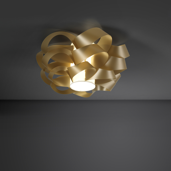 Deckenleuchte Cloud - Polyacryl - 1-flammig - Gold - Durchmesser: 40 cm