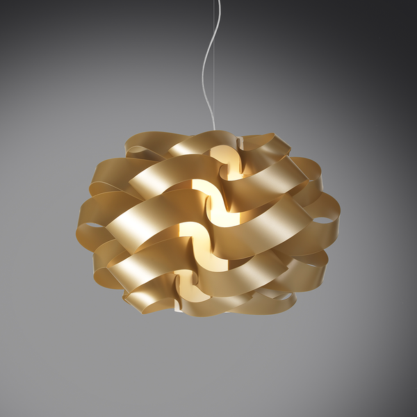 Pendelleuchte Cloud - Polyacryl - 1-flammig - Gold - Durchmesser: 50 cm