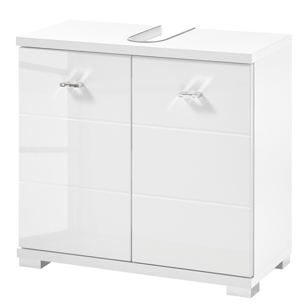 Waschbeckenunterschrank Wyntoon - Hochglanz Weiß - Breite: 60 cm