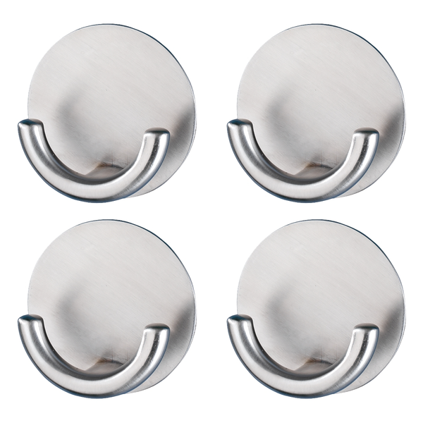 Wandhaken Rondo (4er-Set) - Edelstahl - Silber