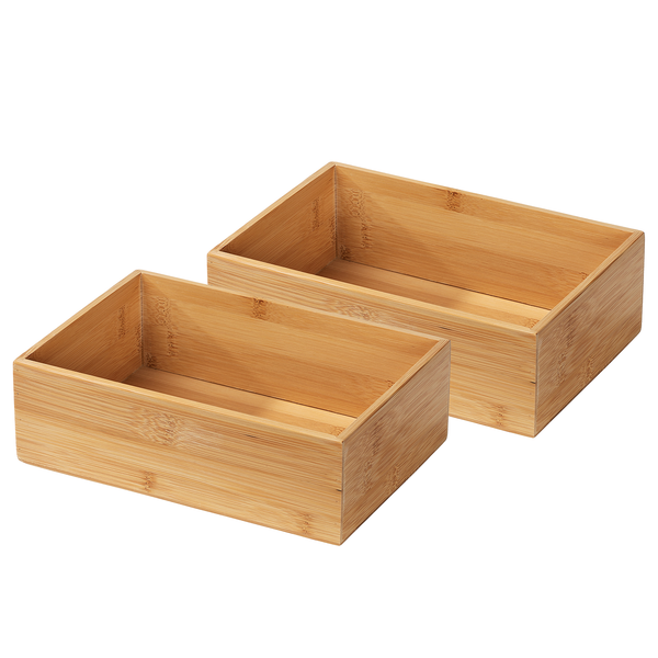 Bambus Ablage Terra (2er-Set) - Bambus - Braun - 22 x 15 cm