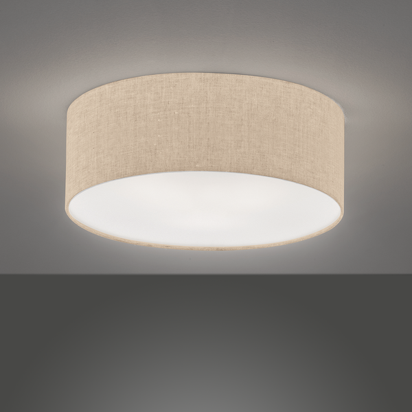 Deckenleuchte Conny - Leinen / Aluminium - 1-flammig