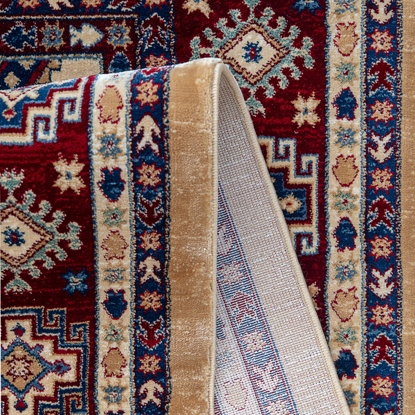 Orientteppich Ornament 1354 - Polyester - Seidenoptik - Creme / Beige - 80 x 150 cm