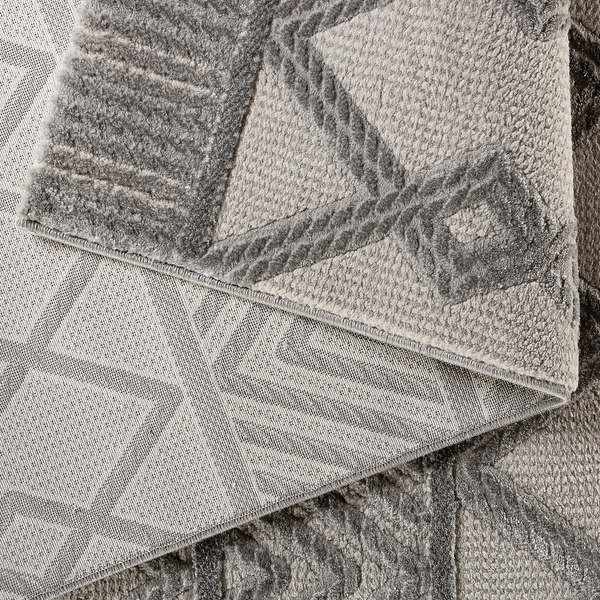 Kurzflorteppich Luxury 6200 II - Polyester - Grau - 80 x 150 cm