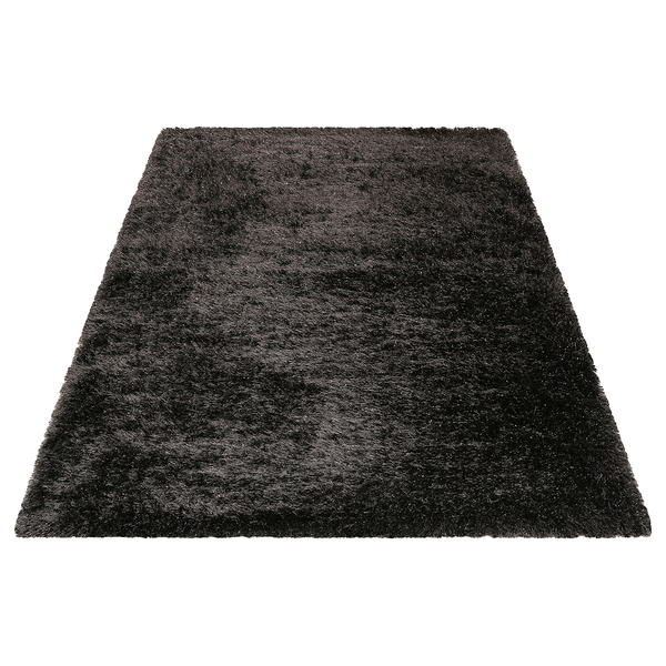 Teppich Shiny Touch II - Polyester - Anthrazit - 80 x 150 cm