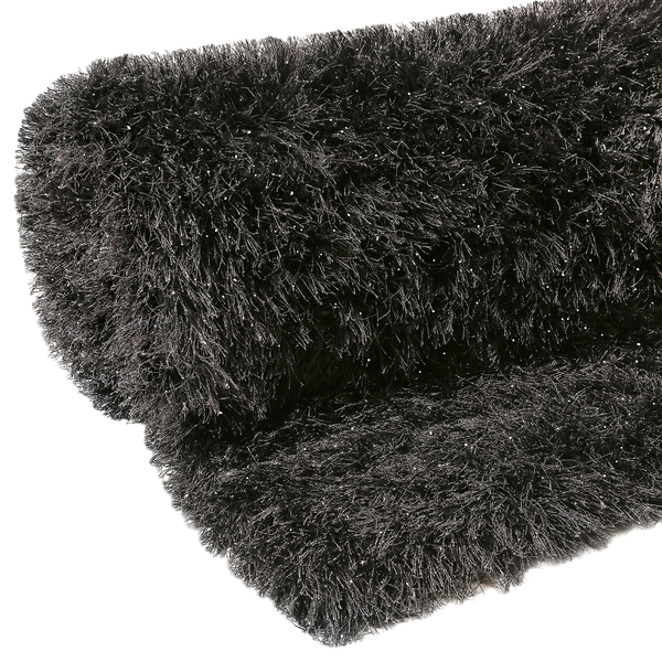 Teppich Shiny Touch II - Polyester - Anthrazit - 80 x 150 cm