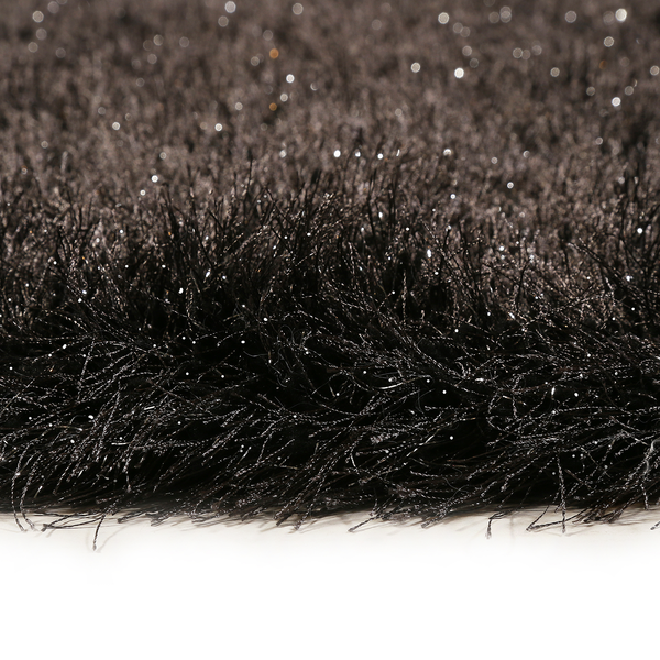 Teppich Shiny Touch II - Polyester - Anthrazit - 80 x 150 cm