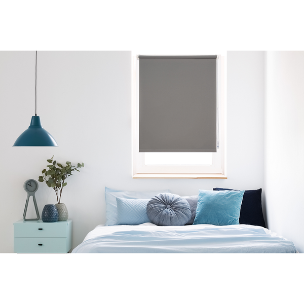 Klemmfix Thermo-Rollo Win Verdunkelnd - Polyester - Grau - 100 x 160 cm