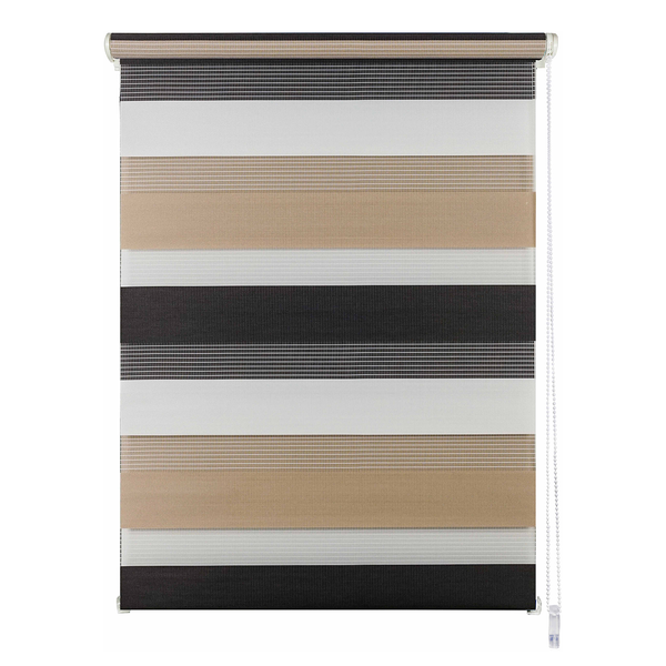 Klemmfix Doppelrollo just-triple - Polyester - Schwarz / Cappuccino - 60 x 160 cm
