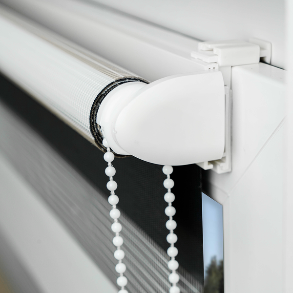 Klemmfix Doppelrollo just-triple - Polyester - Schwarz / Cappuccino - 60 x 160 cm