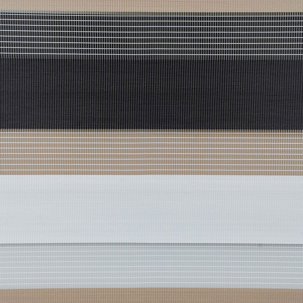 Klemmfix Doppelrollo just-triple - Polyester - Schwarz / Cappuccino - 60 x 160 cm
