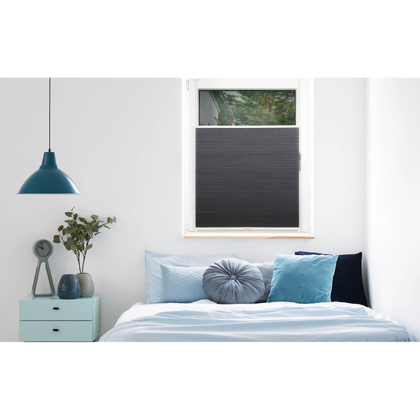 Waben-Plissee Klemmfix Save - Polyester / Aluminium - Dunkelgrau - 80 x 210 cm