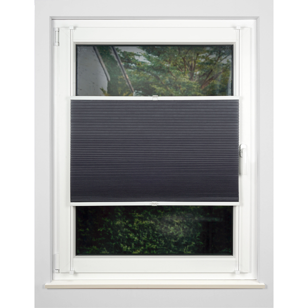 Waben-Plissee Klemmfix Save - Polyester / Aluminium - Dunkelgrau - 80 x 210 cm