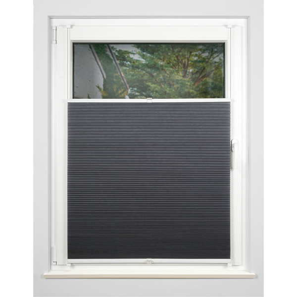 Waben-Plissee Klemmfix Save - Polyester / Aluminium - Dunkelgrau - 80 x 210 cm