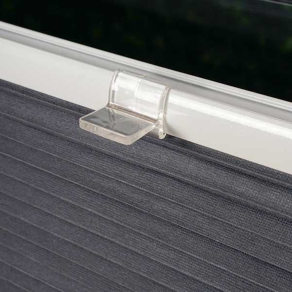 Waben-Plissee Klemmfix Save - Polyester / Aluminium - Dunkelgrau - 80 x 210 cm