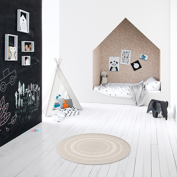 In-/Outdoorteppich Essenza VI - Polypropylen - Grau / Weiß