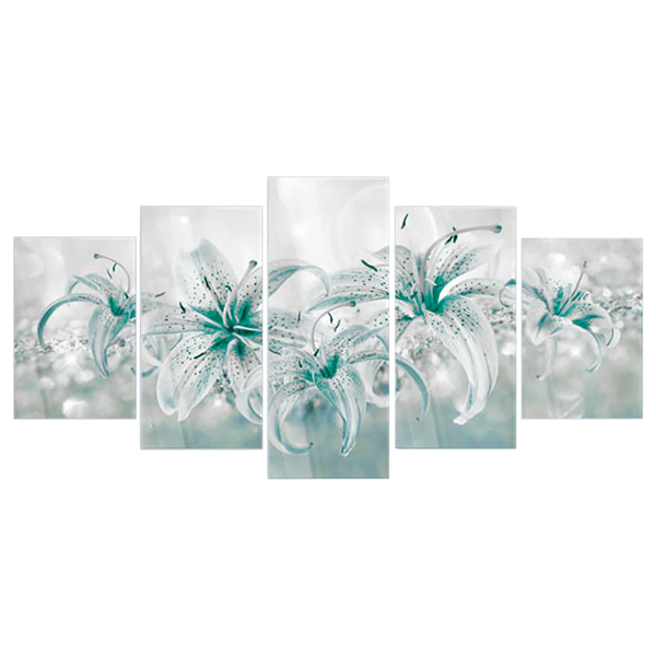 Acrylglasbild Sapphire Lilies - Acrylglas - Blau