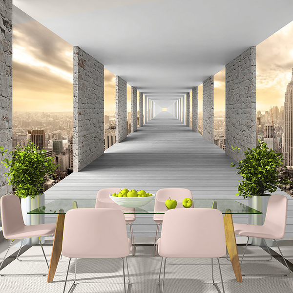 Vlies Fototapete Skyward Corridor - Premium Vlies - Braun - 400 x 280 cm
