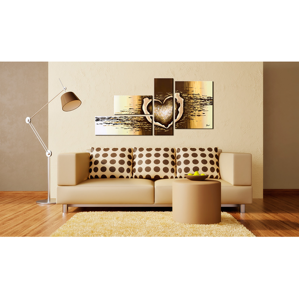 Bild Liebesflug - Leinwand - Braun