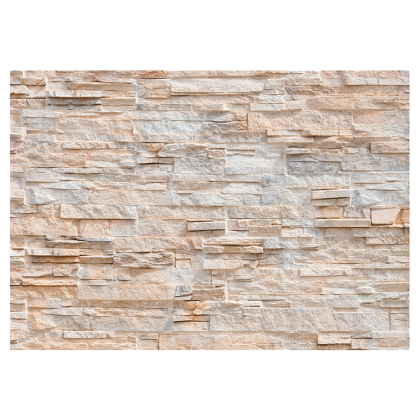 Vlies Fototapete Steinmauer - Premium Vlies - Beige - 300 x 210 cm
