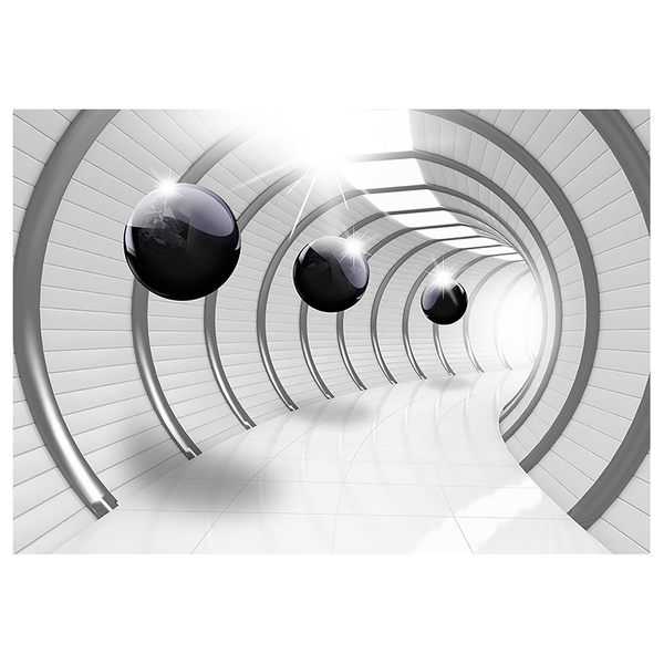 Vlies Fototapete Furistic Tunnel - Premium Vlies - Schwarz - 350 x 245 cm