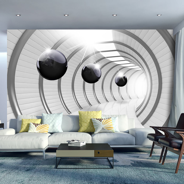 Vlies Fototapete Furistic Tunnel - Premium Vlies - Schwarz - 350 x 245 cm