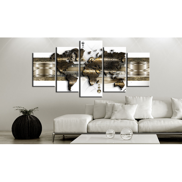 Wandbild Metalic World - Leinwand - Gold - 200 x 100 cm