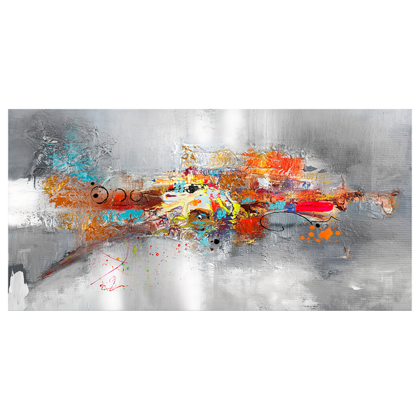 Wandbild Dominant Wide - Leinwand - Grau - 120 x 60 cm