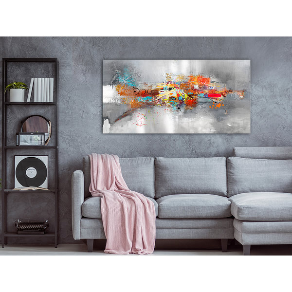 Wandbild Dominant Wide - Leinwand - Grau - 120 x 60 cm