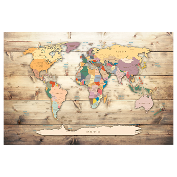 Korkbild the World at Your Fingertips - Kork - Mehrfarbig - 90 x 60 cm