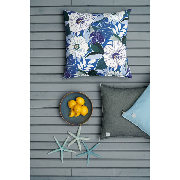 Kissenbezug Astrid - Baumwollstoff - Blau - 40 x 40 cm