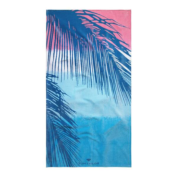 Frottier Strandtuch Palm Leaves - Baumwolle - Aqua