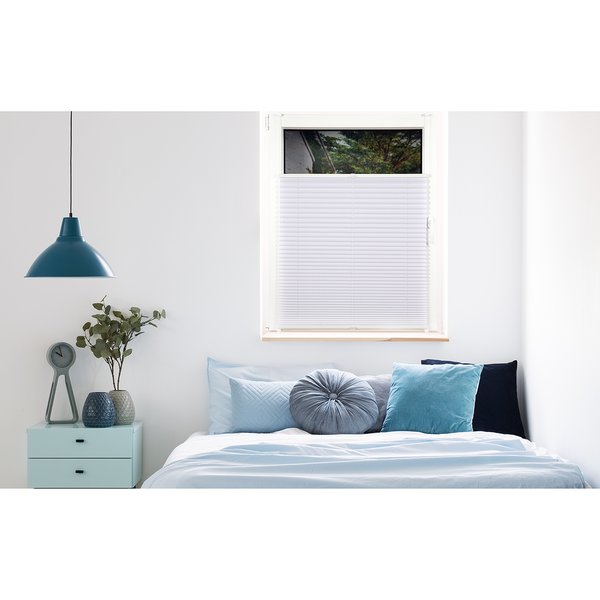 Plissee Klemmfix free - Polyester / Aluminium - Weiß - 85 x 130 cm